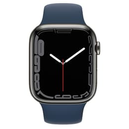 Apple Watch Series 7 (2021) GPS + Cellular 41 mm - Ανοξείδωτο ατσάλι Graphite - Sport band Μπλε