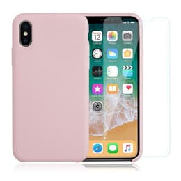 Προστατευτικό iPhone X/XS 2 οθόνης - Σιλικόνη - Ροζ