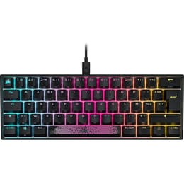 Corsair Πληκτρολόγιο AZERTY Γαλλικό Πληκτρολόγιο με φωτιζόμενα πλήκτρα K65 Rgb Mini