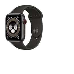 Apple Watch (Series 6) 2020 GPS + Cellular 44mm - Τιτάνιο Μαύρο - Sport band Μαύρο