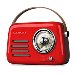 Radio Rétro portable Ledwood ALMA, FM, Bluetooth 5.3 Entrée USB, Puissance 3W - Batterie 3,7V-1500mAh - Retro Vintage - Rouge Ραδιόφωνο