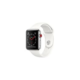 Apple Watch (Series 3) Σεπτέμβριος 2017 38mm - Ανοξείδωτο ατσάλι Ασημί - Αθλητισμός Άσπρο
