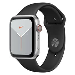 Apple Watch (Series 5) GPS + Cellular 44mm - Αλουμίνιο Ασημί - Nike Sport band Μαύρο