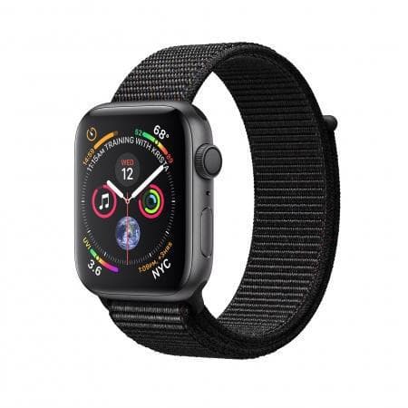 Apple Watch (Series 4) Σεπτέμβριος 2018 44mm - Αλουμίνιο Γκρι σίδερο - Αθλητισμός Μαύρο