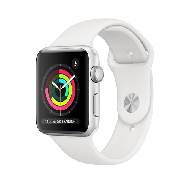Apple Watch (Series 3) GPS 42mm - Αλουμίνιο Ασημί - Sport band Άσπρο