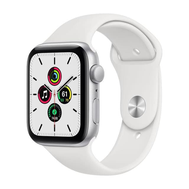 Apple Watch (Series 4) GPS + Cellular 44mm - Αλουμίνιο Ασημί - Sport band Άσπρο